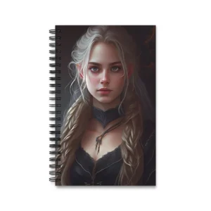 Woman with Long Braided Hair Spiral Notebook