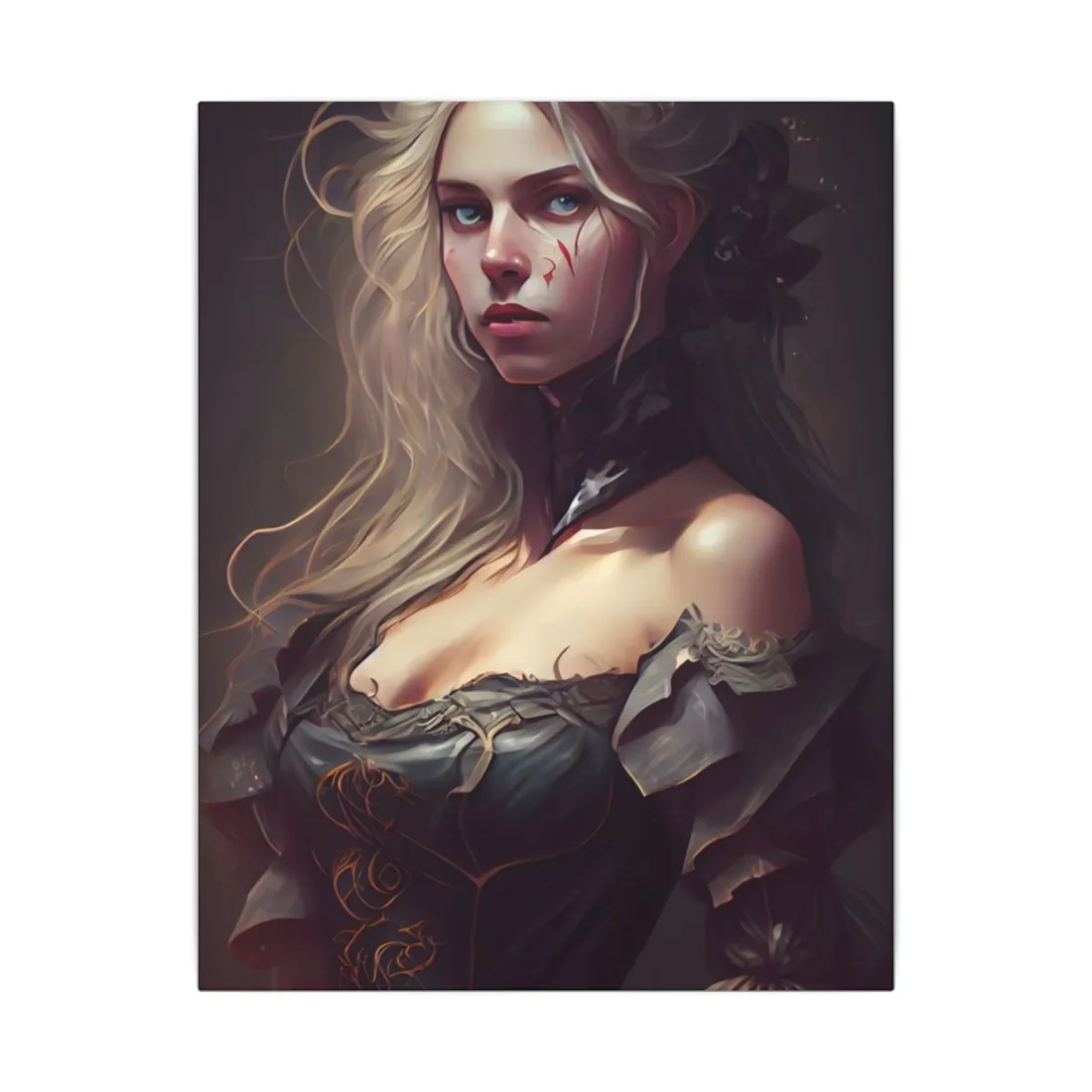 Blonde Female Portrait in a Dress: Stunning - Canvas