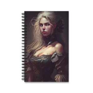 Blonde Woman in Dark Gown Spiral Notebook