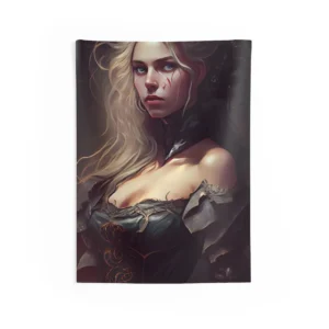 Blonde Woman in Dark Gown Wall Tapestry