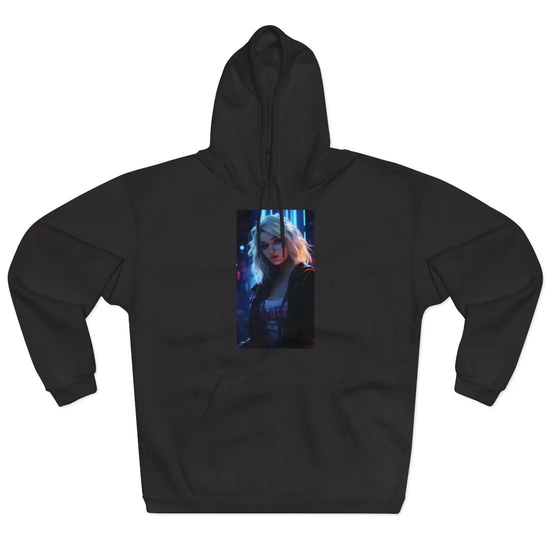 Blonde Portrait: A Teen's Cyberpunk Moment - Hoodie