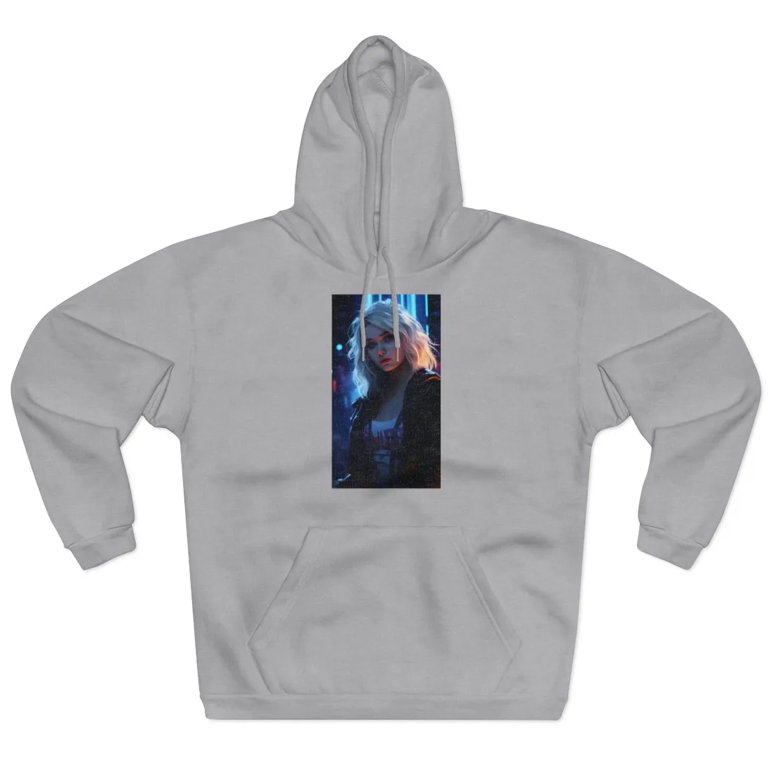 Blonde Portrait: A Teen's Cyberpunk Moment - Hoodie