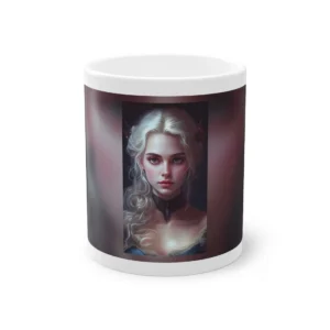 Woman with White Wavy Hair Mug