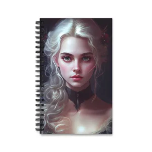 Woman with White Wavy Hair Spiral Notebook