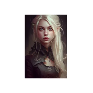 Blonde Woman Portrait Metal Poster
