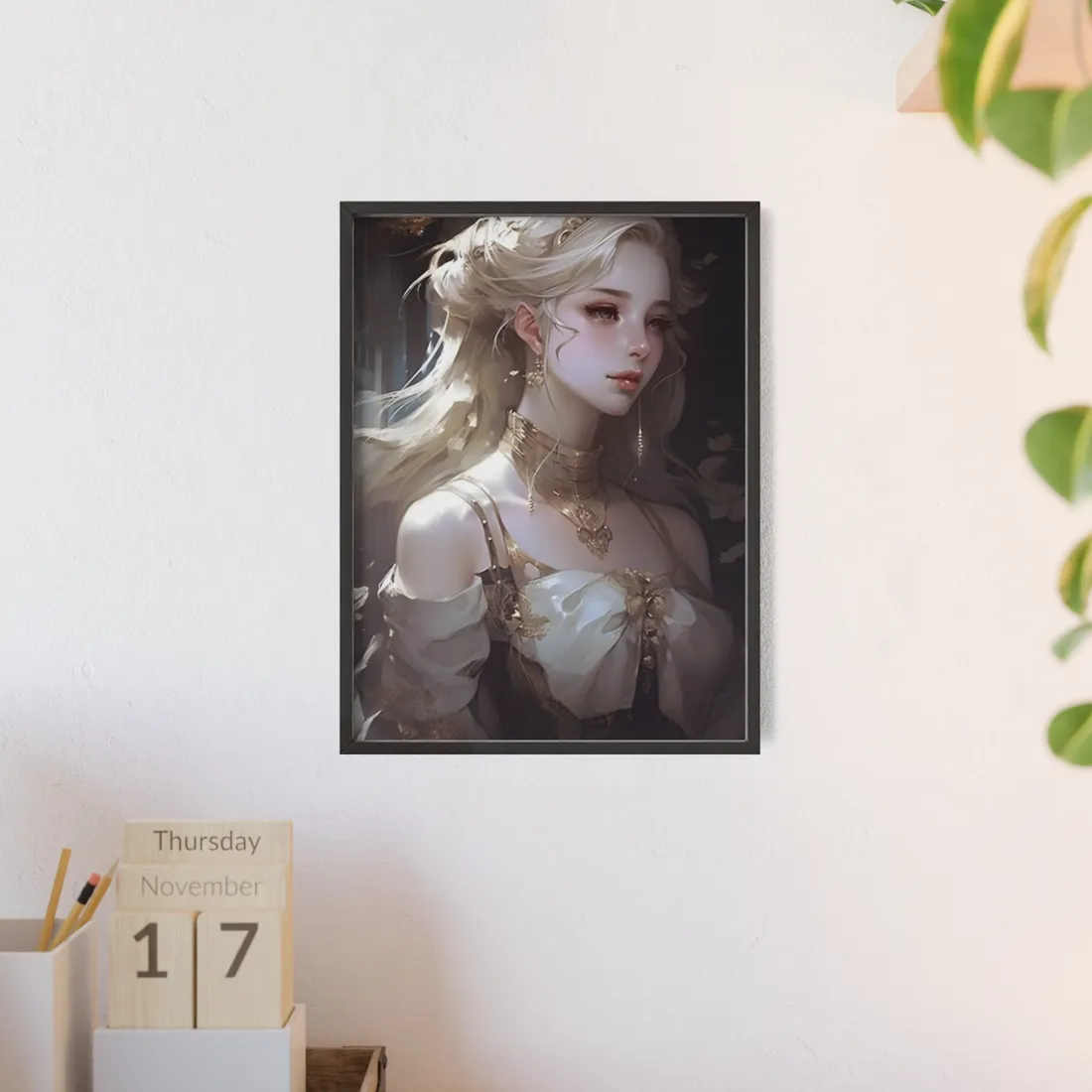 Blonde Portrait in Natural Light - Framed Poster