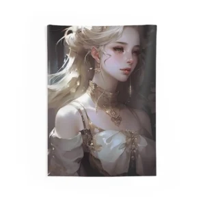 Golden Gown Portrait Wall Tapestry