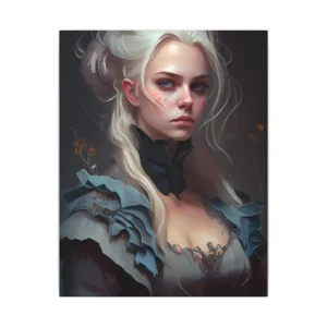 Pale Lady in Blue Canvas Print