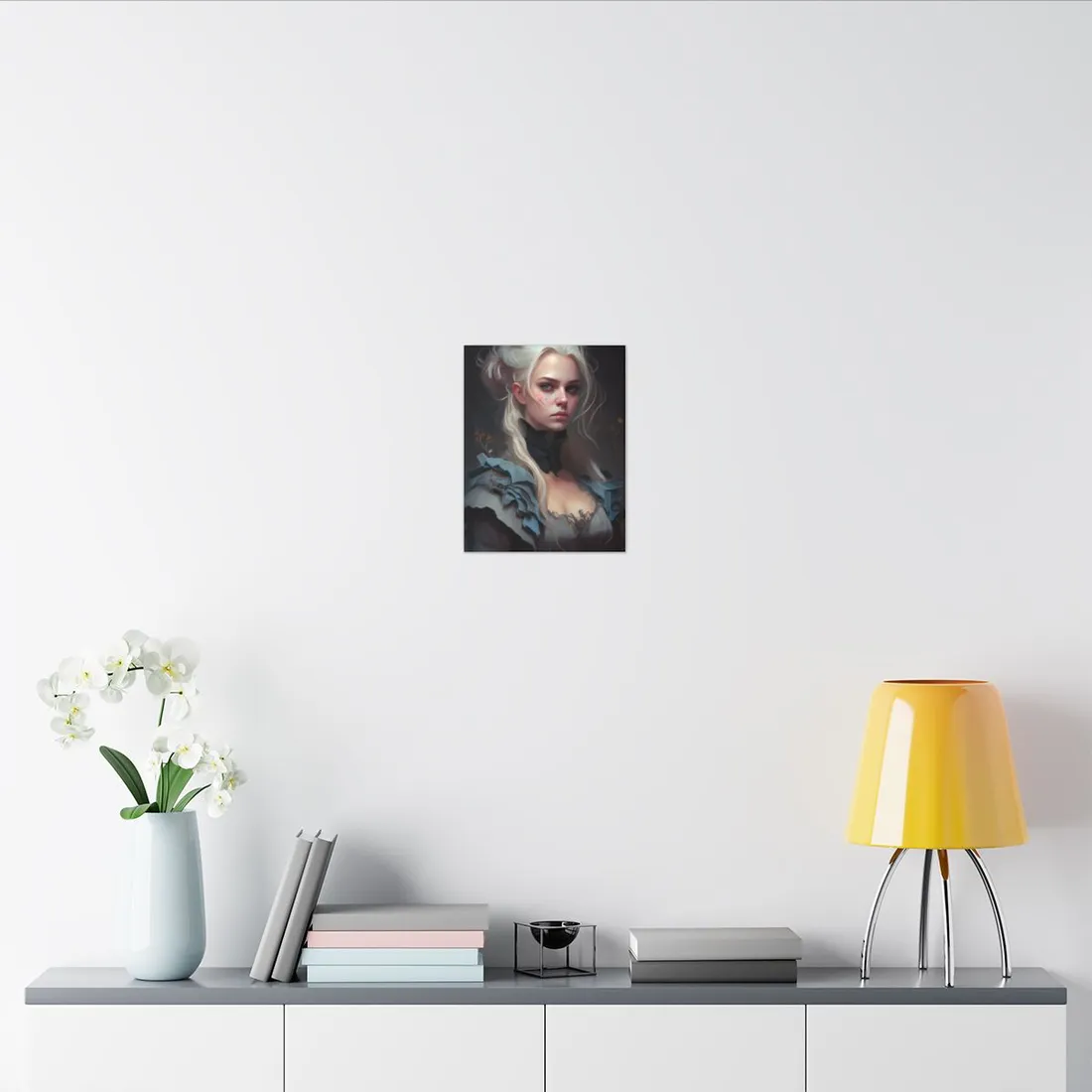 Blonde Profile Portrait: Simple Daylight Dress Art - Canvas