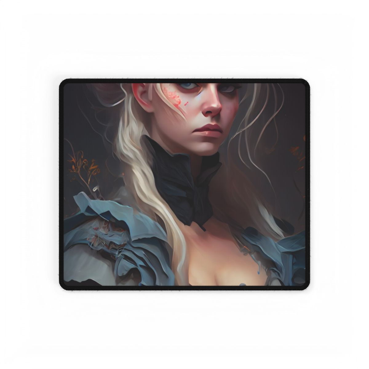 Blonde Profile Portrait: Simple Daylight Dress Art - Desk Mat