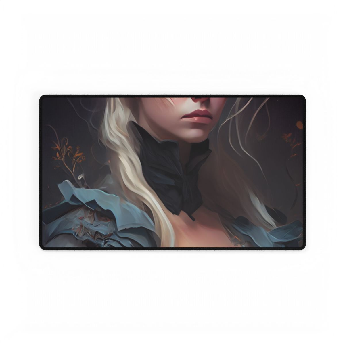 Blonde Profile Portrait: Simple Daylight Dress Art - Desk Mat