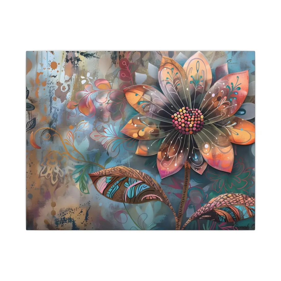Blooming Flower: Growth Mindset in Whimsical Bloom - Canvas