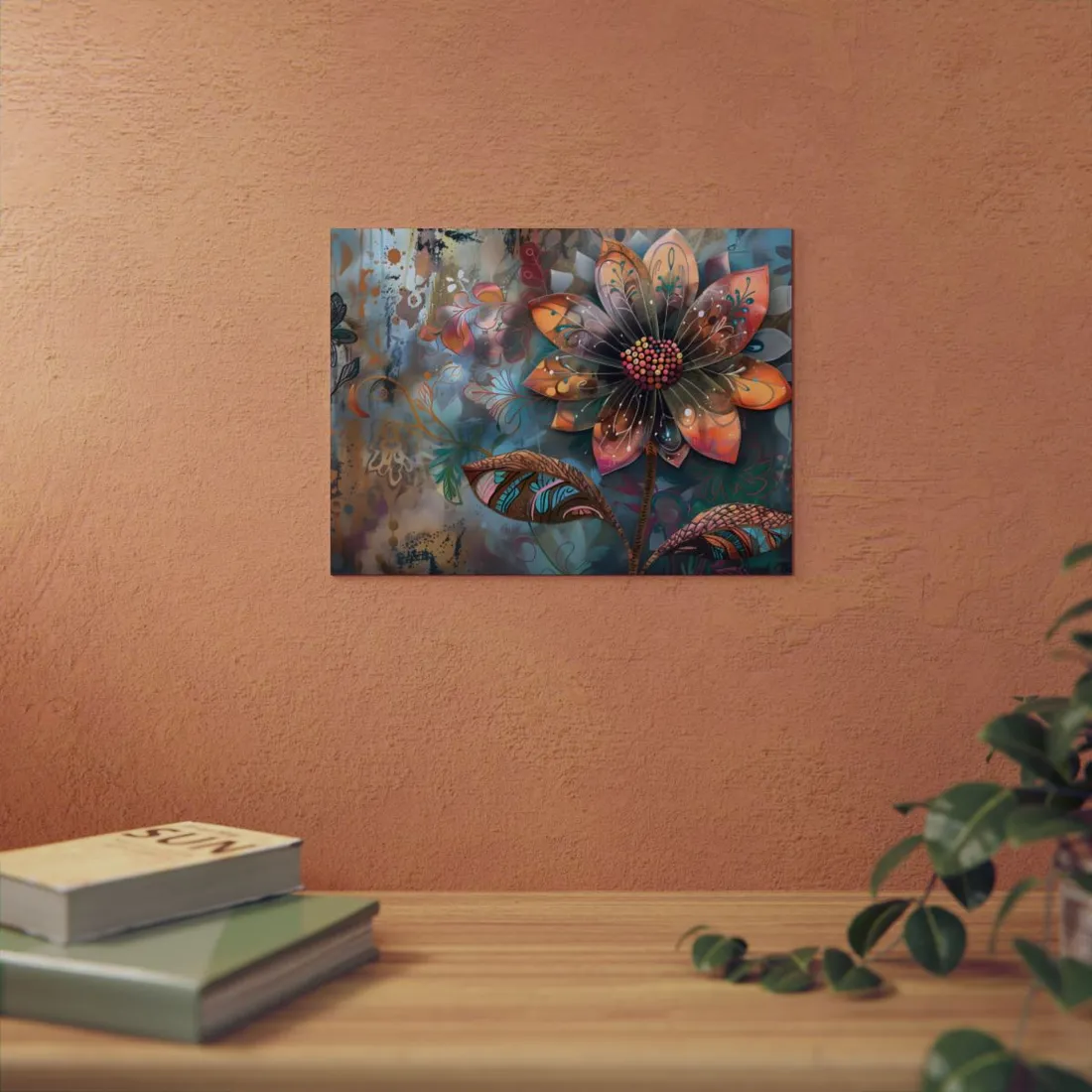 Blooming Flower: Growth Mindset in Whimsical Bloom - Metal Poster
