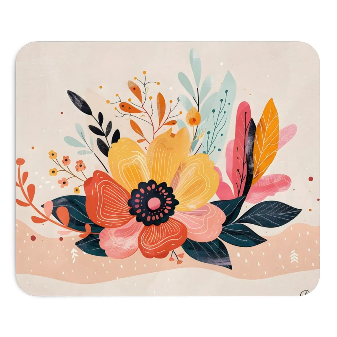 Blooming Growth: Vibrant Flower - Mouse Pad