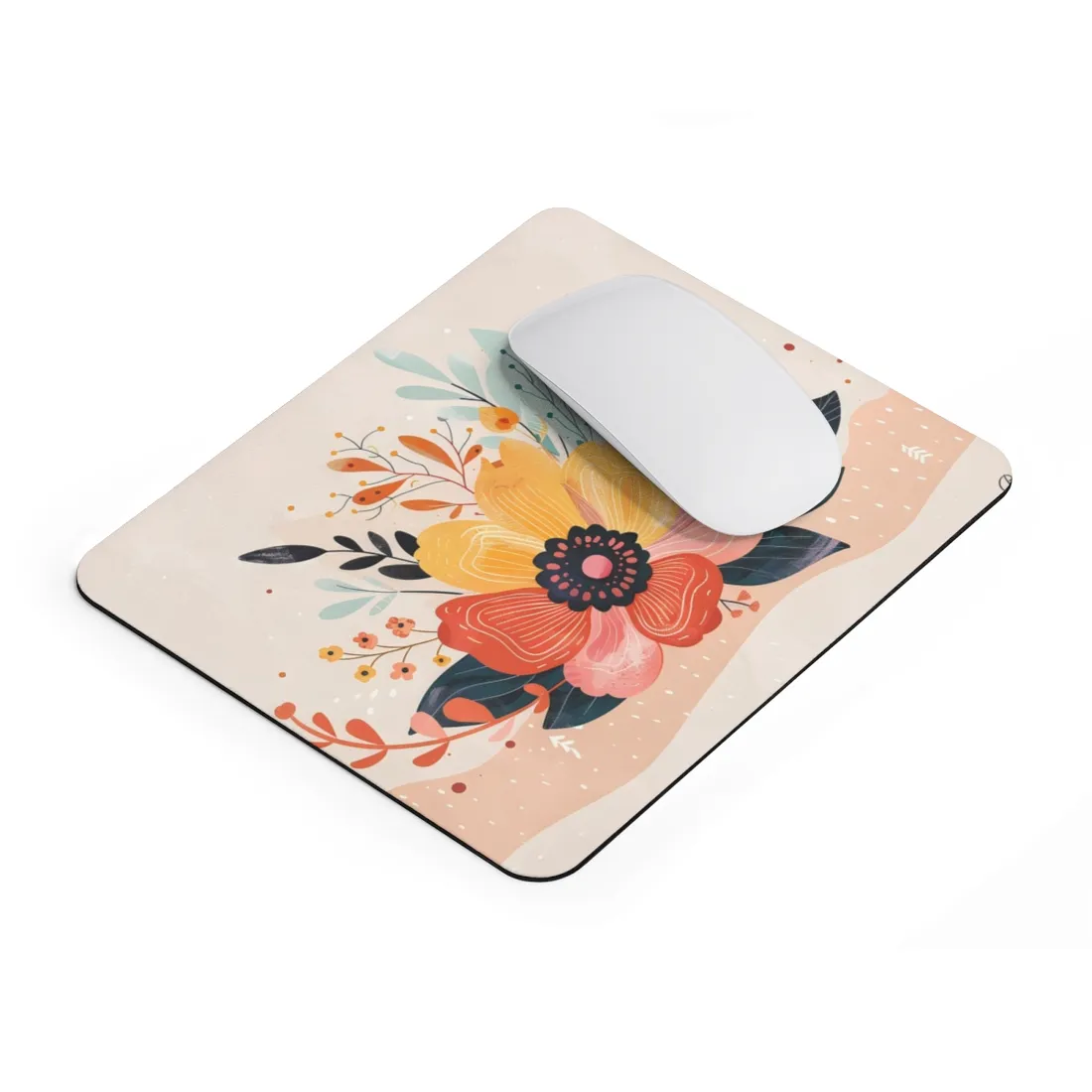 Blooming Growth: Vibrant Flower - Mouse Pad