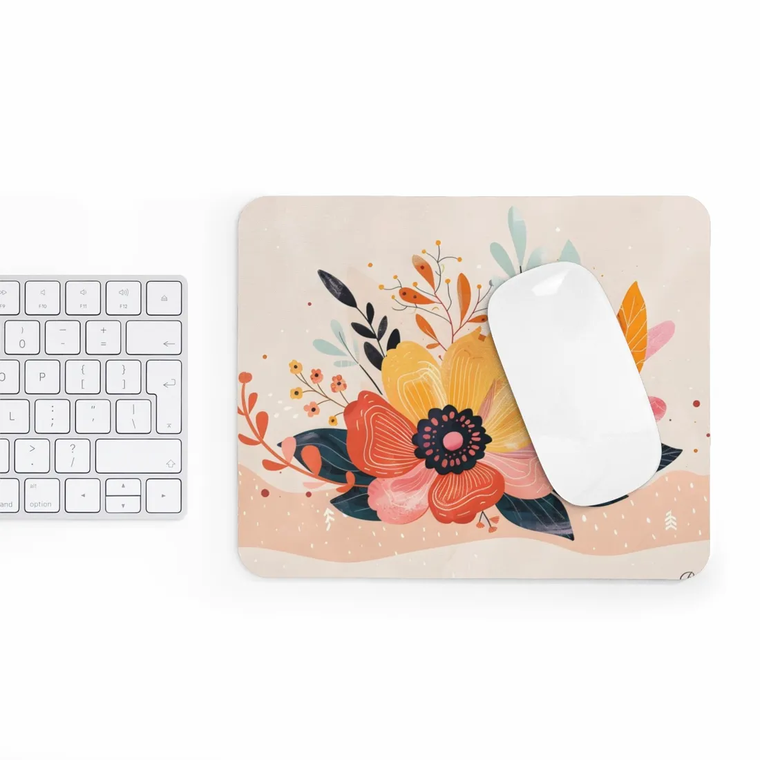 Blooming Growth: Vibrant Flower - Mouse Pad