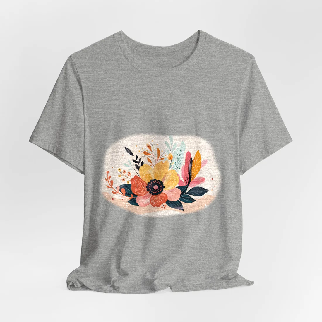 Blooming Growth: Vibrant Flower - T-Shirt (Athletic Heather)