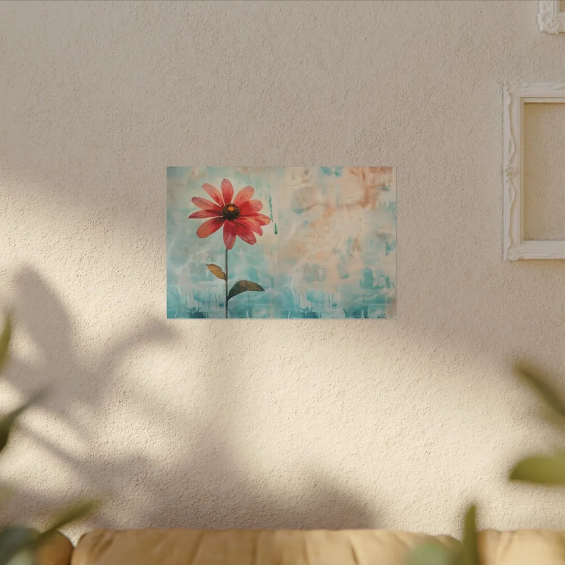 Blooming Growth: Whimsical Floral Art - Canvas