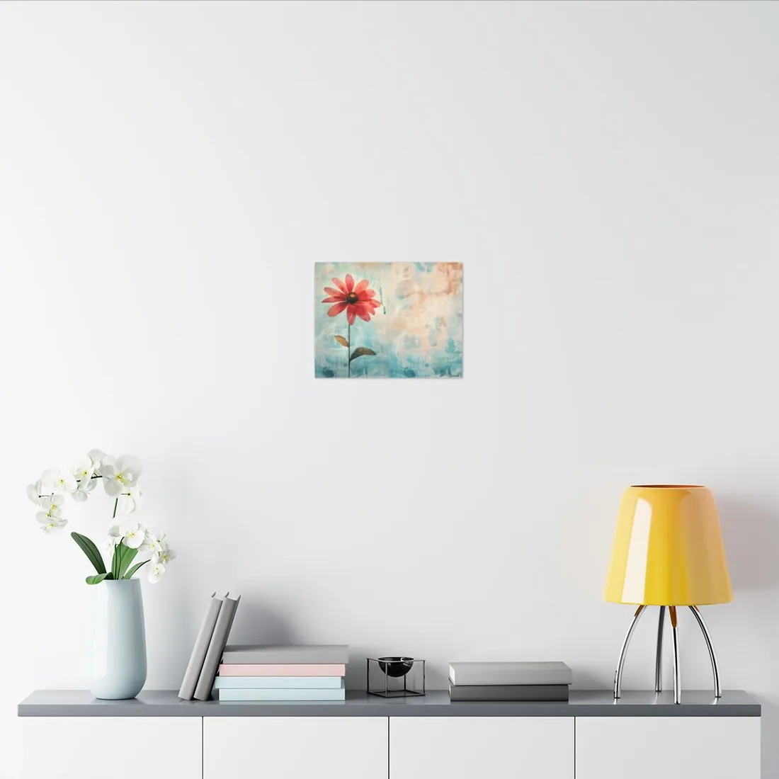 Blooming Growth: Whimsical Floral Art - Canvas