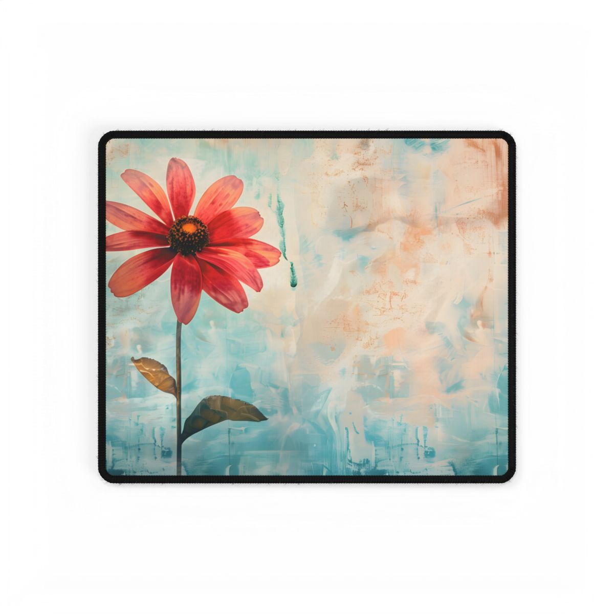 Blooming Growth: Whimsical Floral Art - Desk Mat
