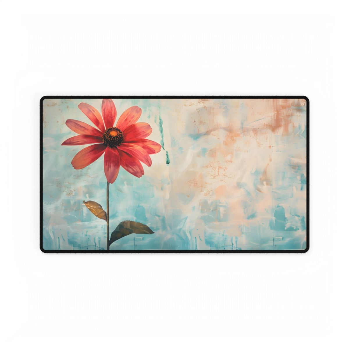 Blooming Growth: Whimsical Floral Art - Desk Mat
