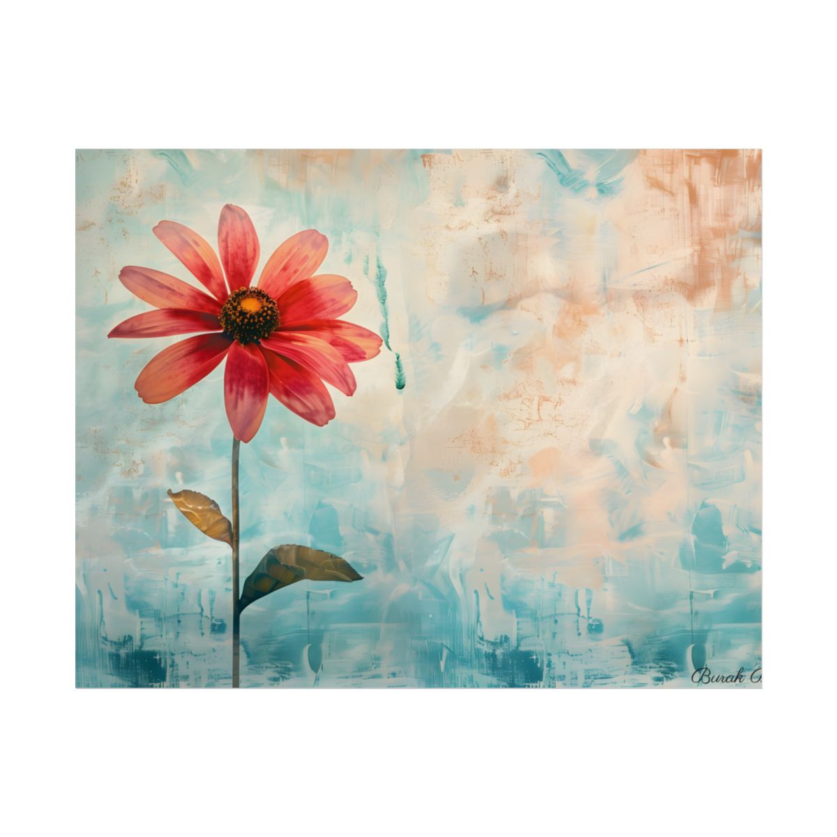 Blooming Growth: Whimsical Floral Art - Poster