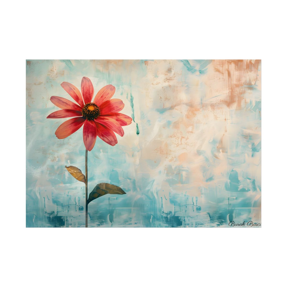 Blooming Growth: Whimsical Floral Art - Poster