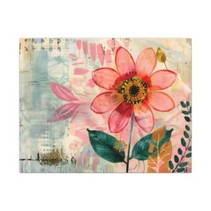 Coral Flower Collage Canvas Print