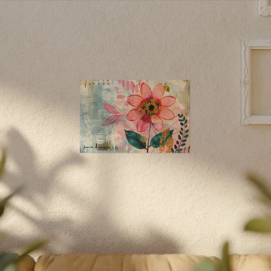 Blooming Growth: Whimsical Flower Art - Canvas
