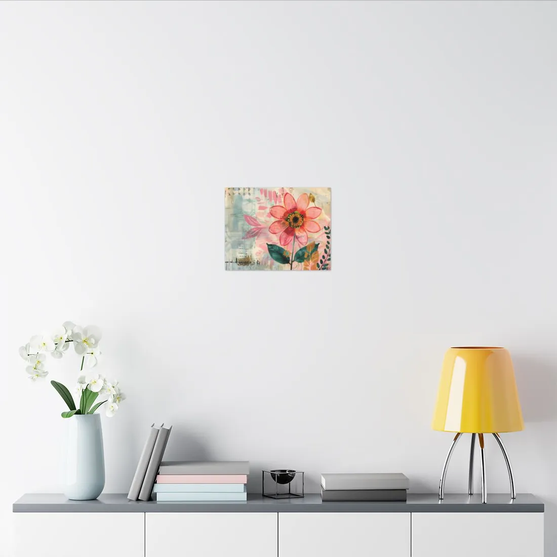 Blooming Growth: Whimsical Flower Art - Canvas