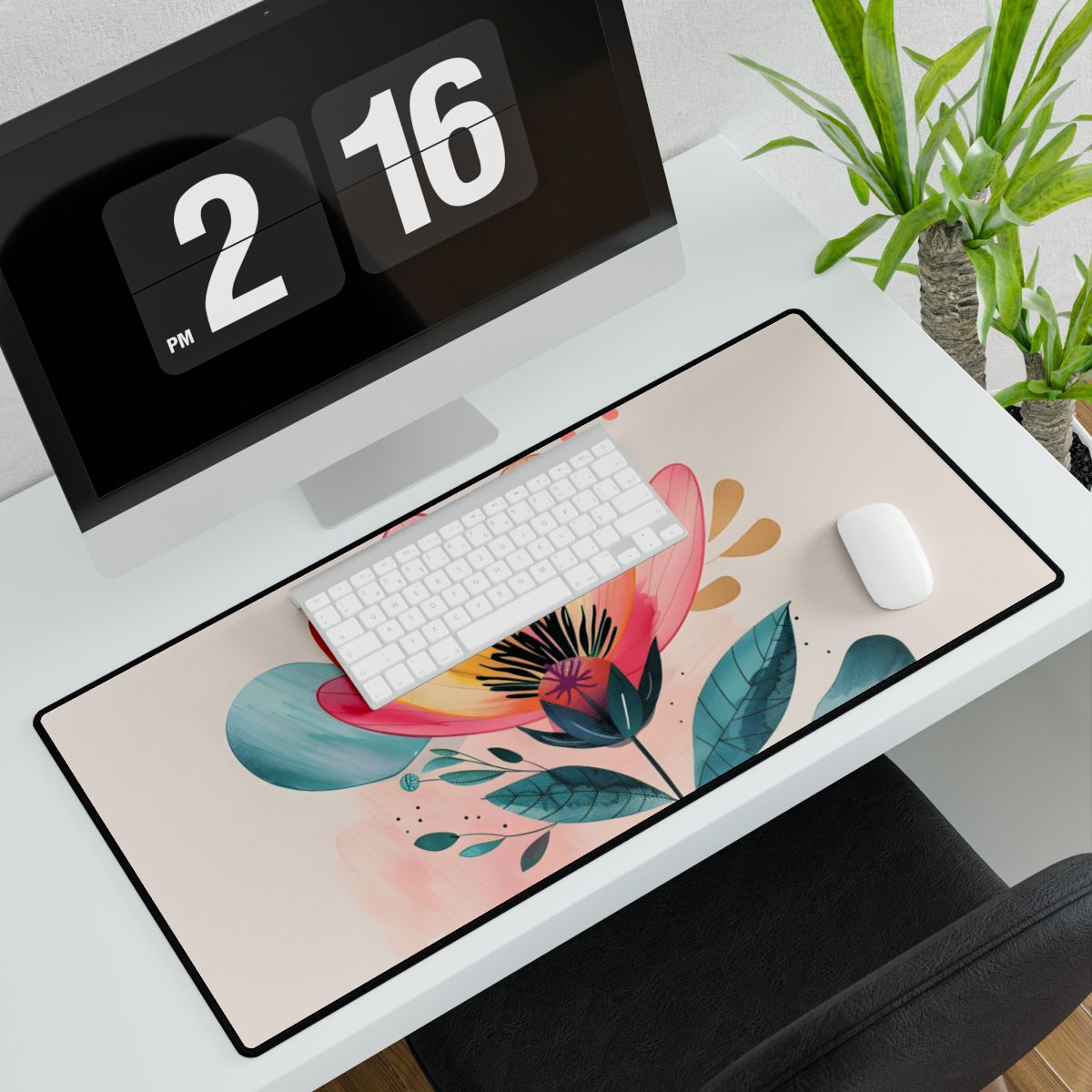 Blooming Whimsy: Growth in Full Bloom - Desk Mat