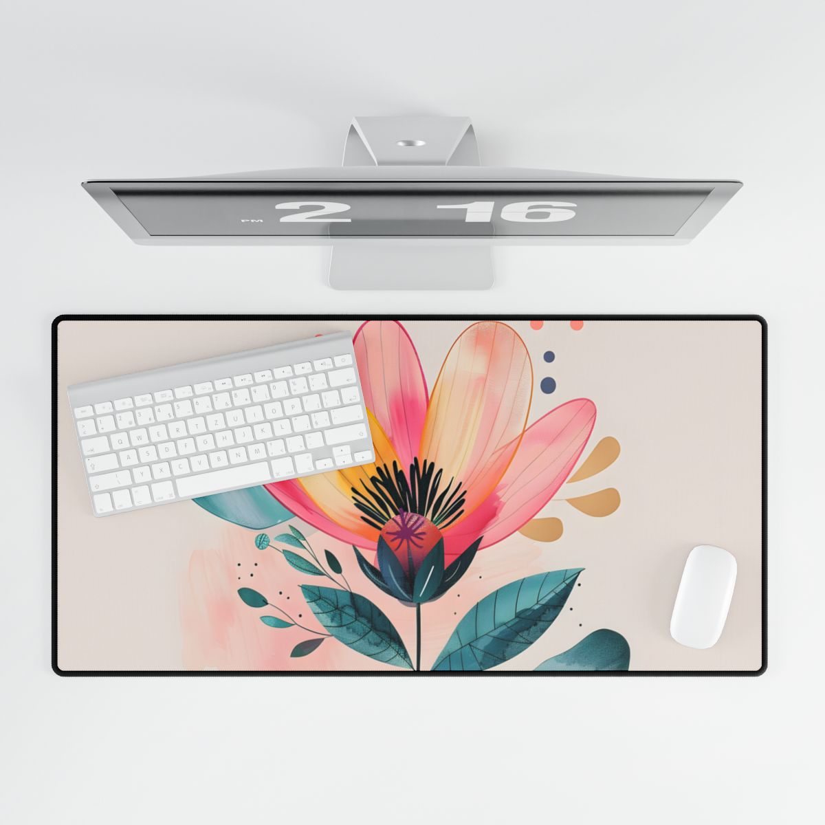 Blooming Whimsy: Growth in Full Bloom - Desk Mat