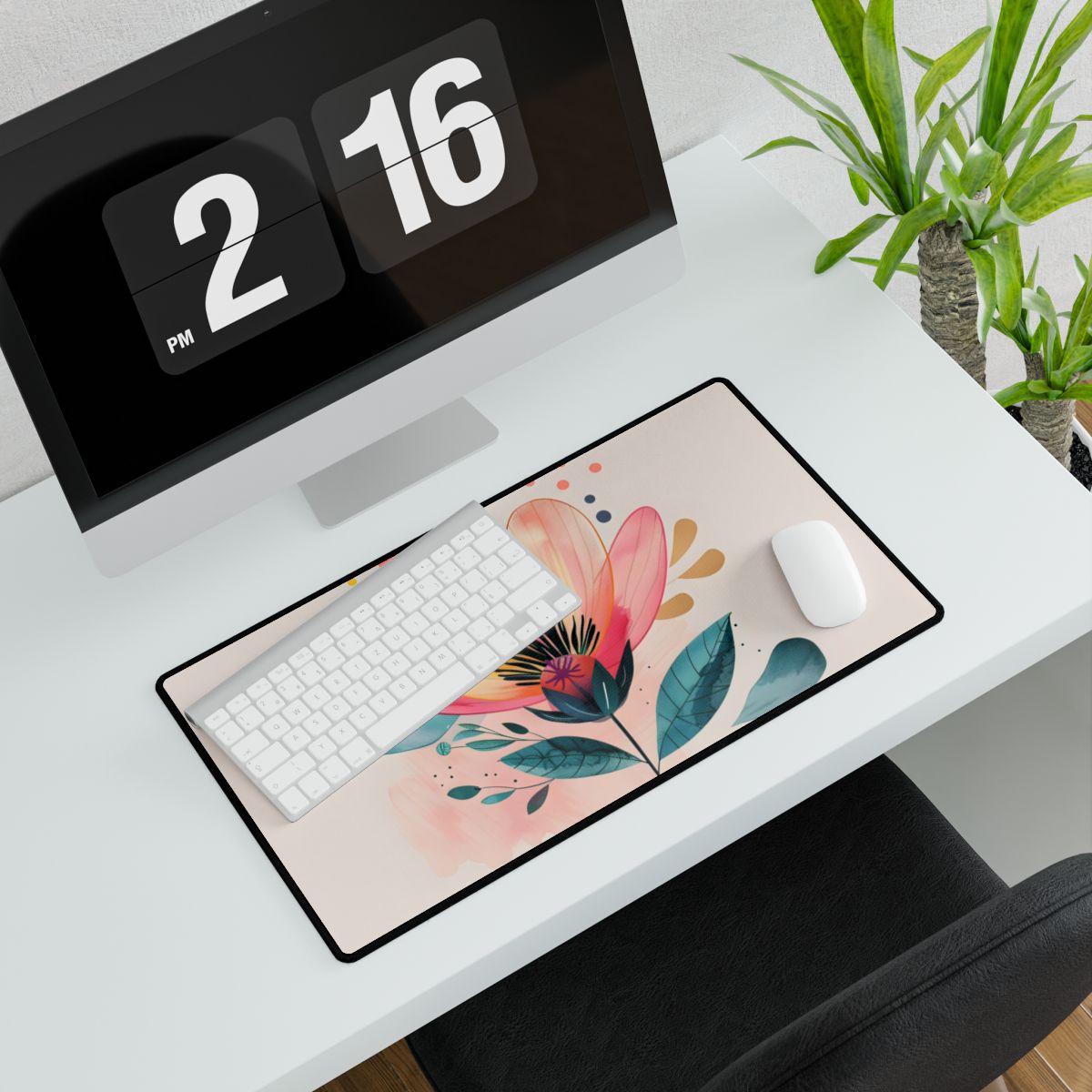 Blooming Whimsy: Growth in Full Bloom - Desk Mat