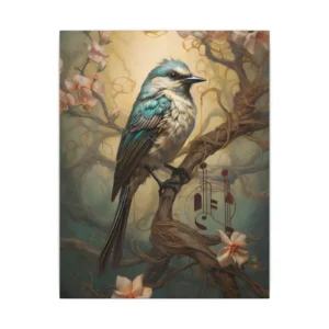Songbird on a Blossom Branch Canvas Print