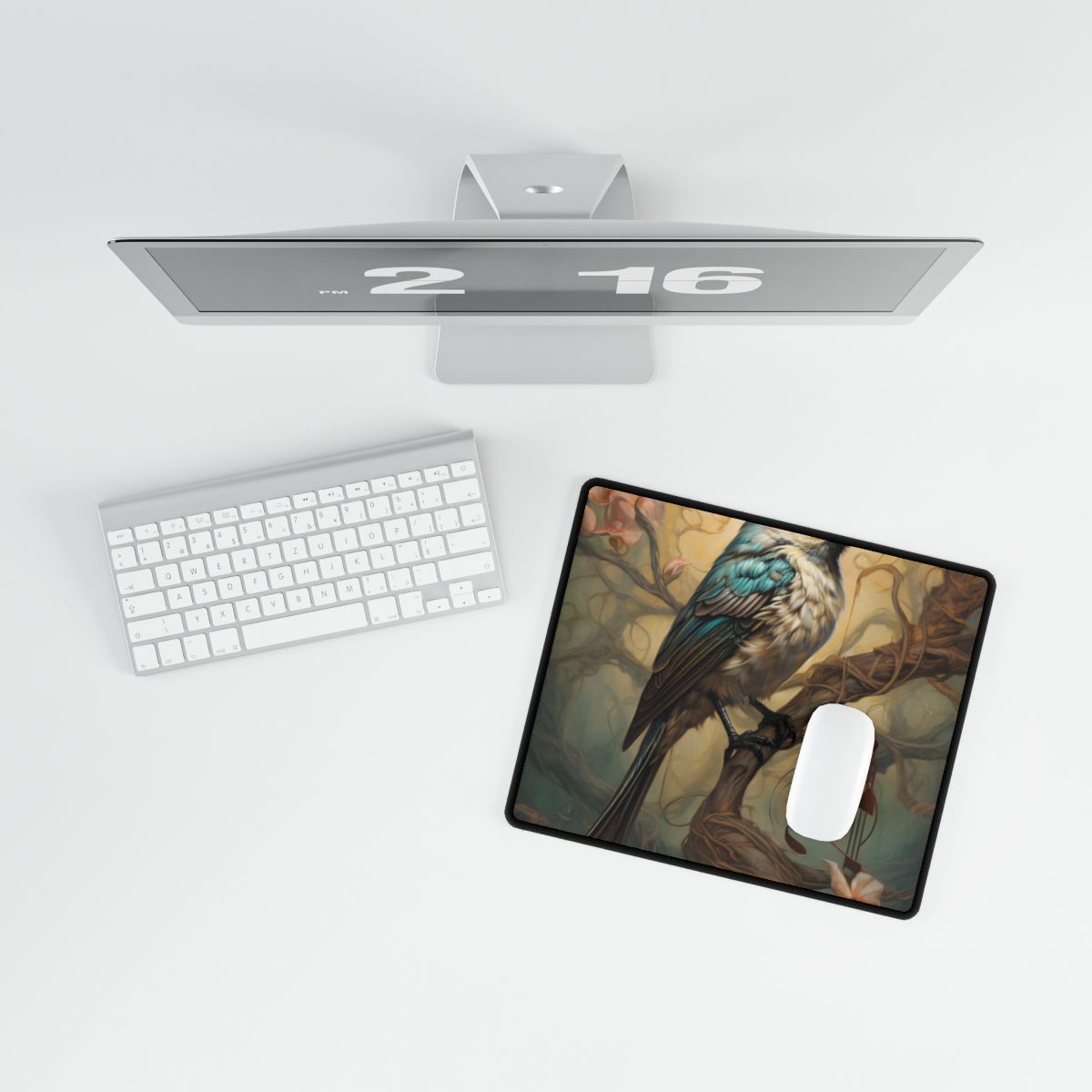Blue Beauty: A Majestic Songbird in Nature - Desk Mat