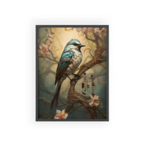 Songbird on a Blossom Branch Framed Poster