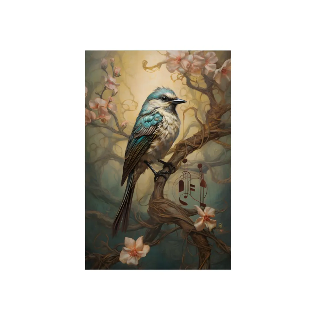 Blue Beauty: A Majestic Songbird in Nature - Metal Poster