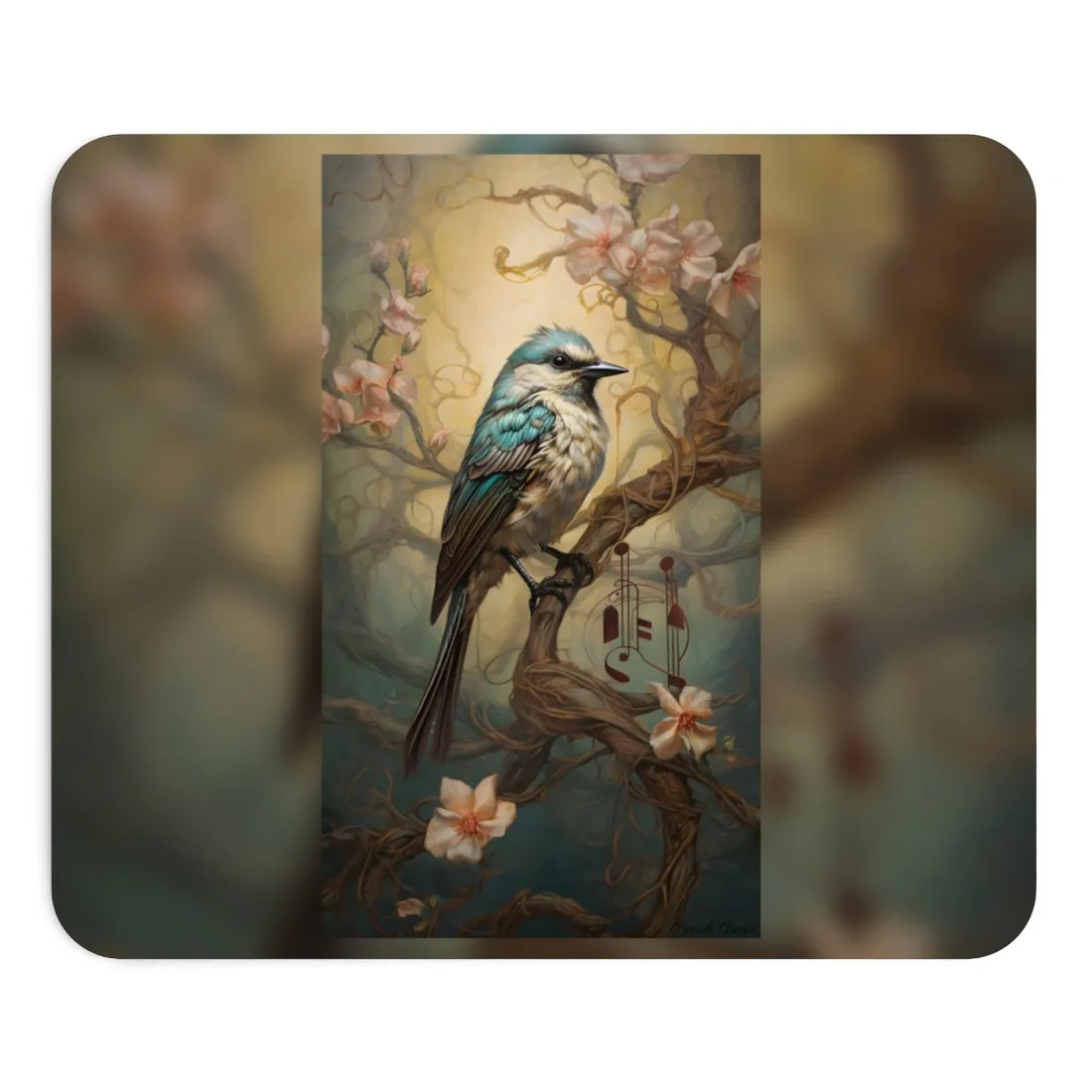 Blue Beauty: A Majestic Songbird in Nature - Mouse Pad