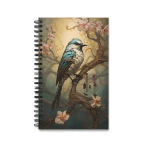 Songbird on a Blossom Branch Spiral Notebook