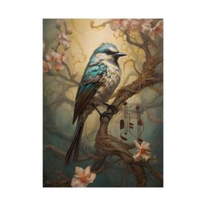 Songbird on a Blossom Branch Poster