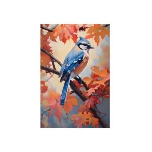 Blue Jay on Maple Branch Metal Poster