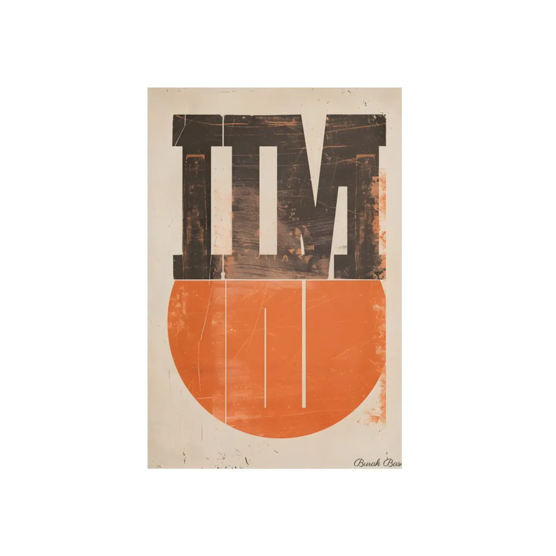 Bold Abstract Poster: Orange and Black Graphic Design - Metal Poster