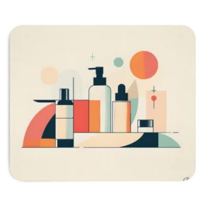 Skincare Bottles Geometric Shapes Mouse Pad
