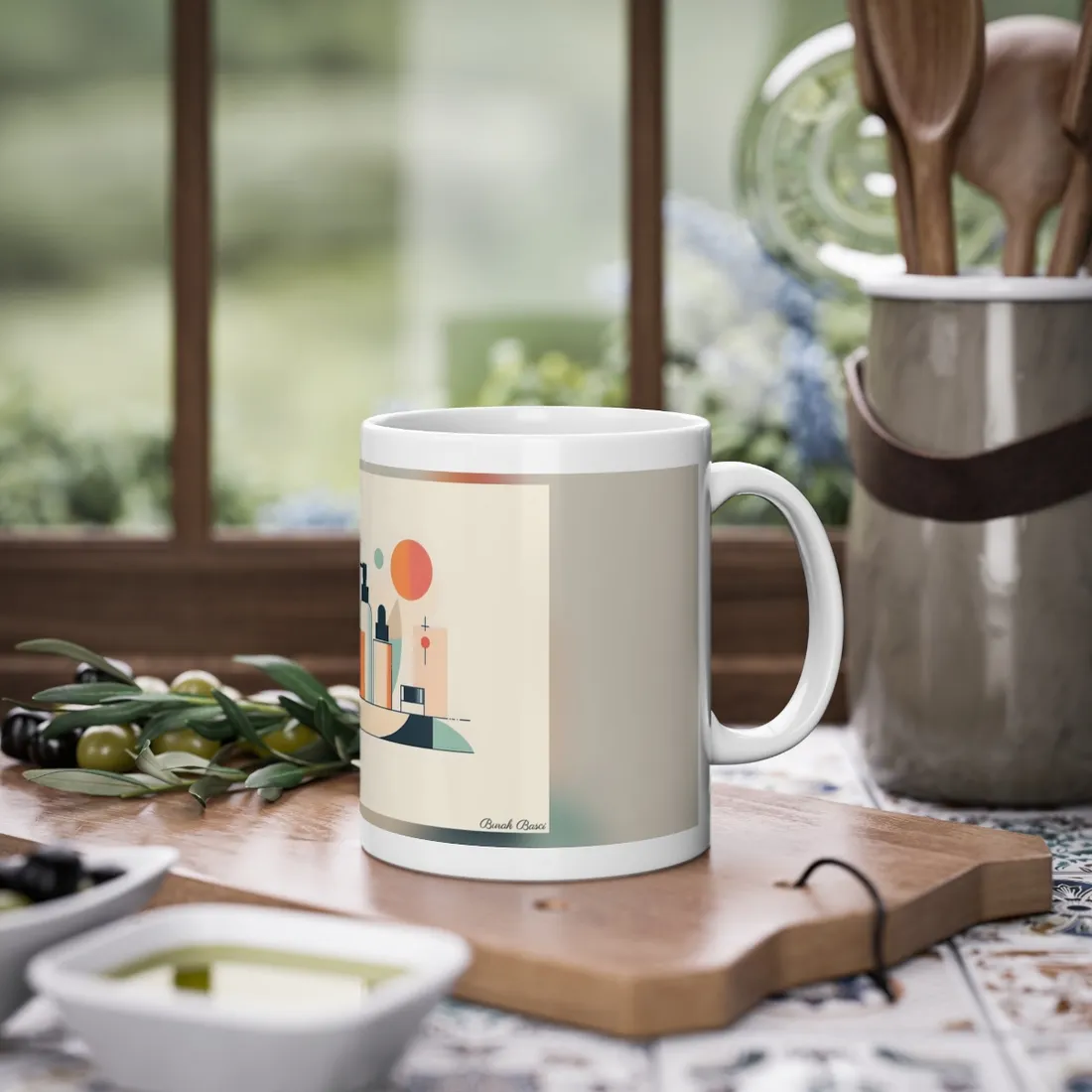 Bold Product Minimalist Illustration: Digital Art - Mug