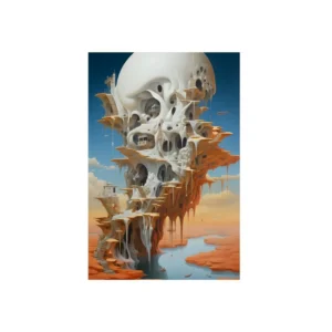 White Dome Structure in Desert Metal Poster
