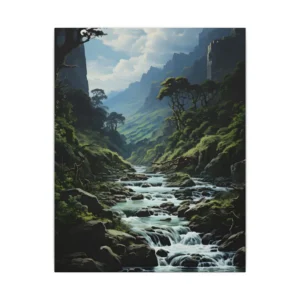Mountain Valley River Rapids Canvas Print