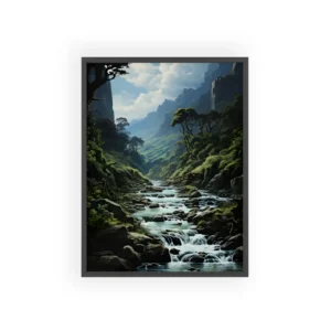 Mountain Valley River Rapids Framed Poster