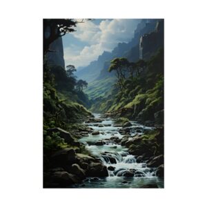 Mountain Valley River Rapids Poster