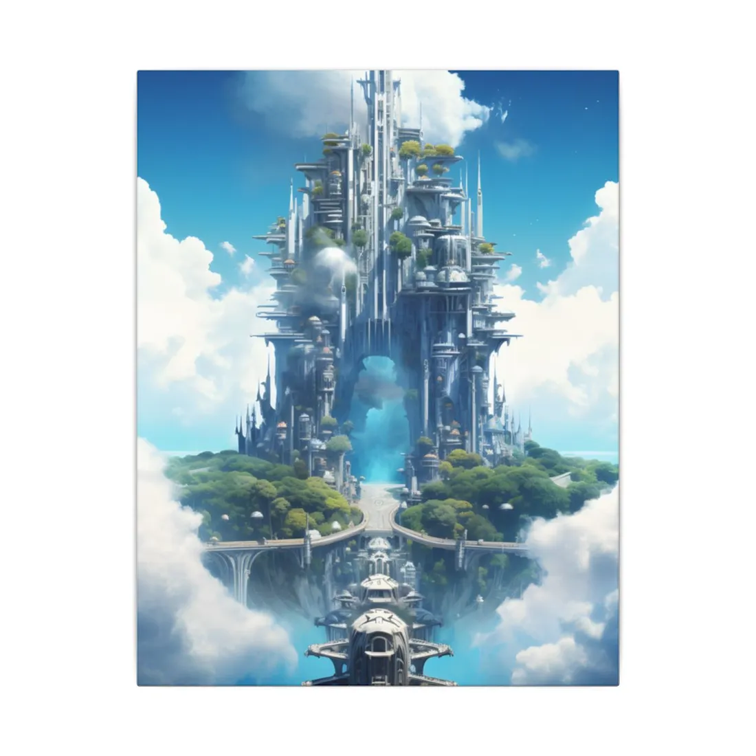 Breathtaking Floating City: Columbia's Skybound Metropolis - Canvas