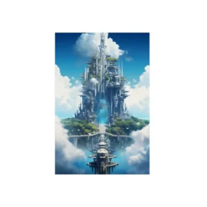 Sky City Tower Reflection Metal Poster